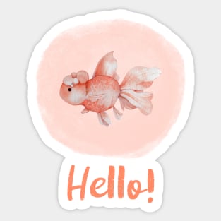 Watercolor Fish - Hello Sticker